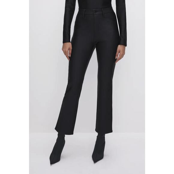 Good American Pants - Good American Shine Compression Good Waist Straight Pant Black Womens Size 10 30